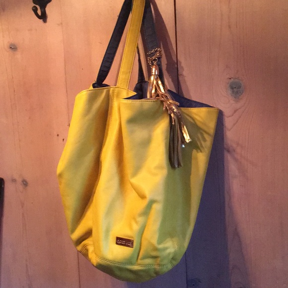 Deux lux, yellow leather bag - Picture 4 of 4